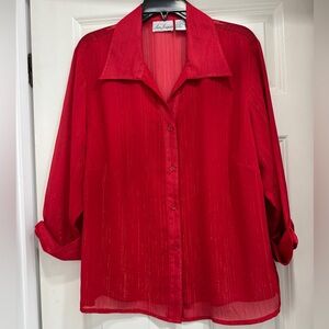 Vibrant Red Button Down Shirt by